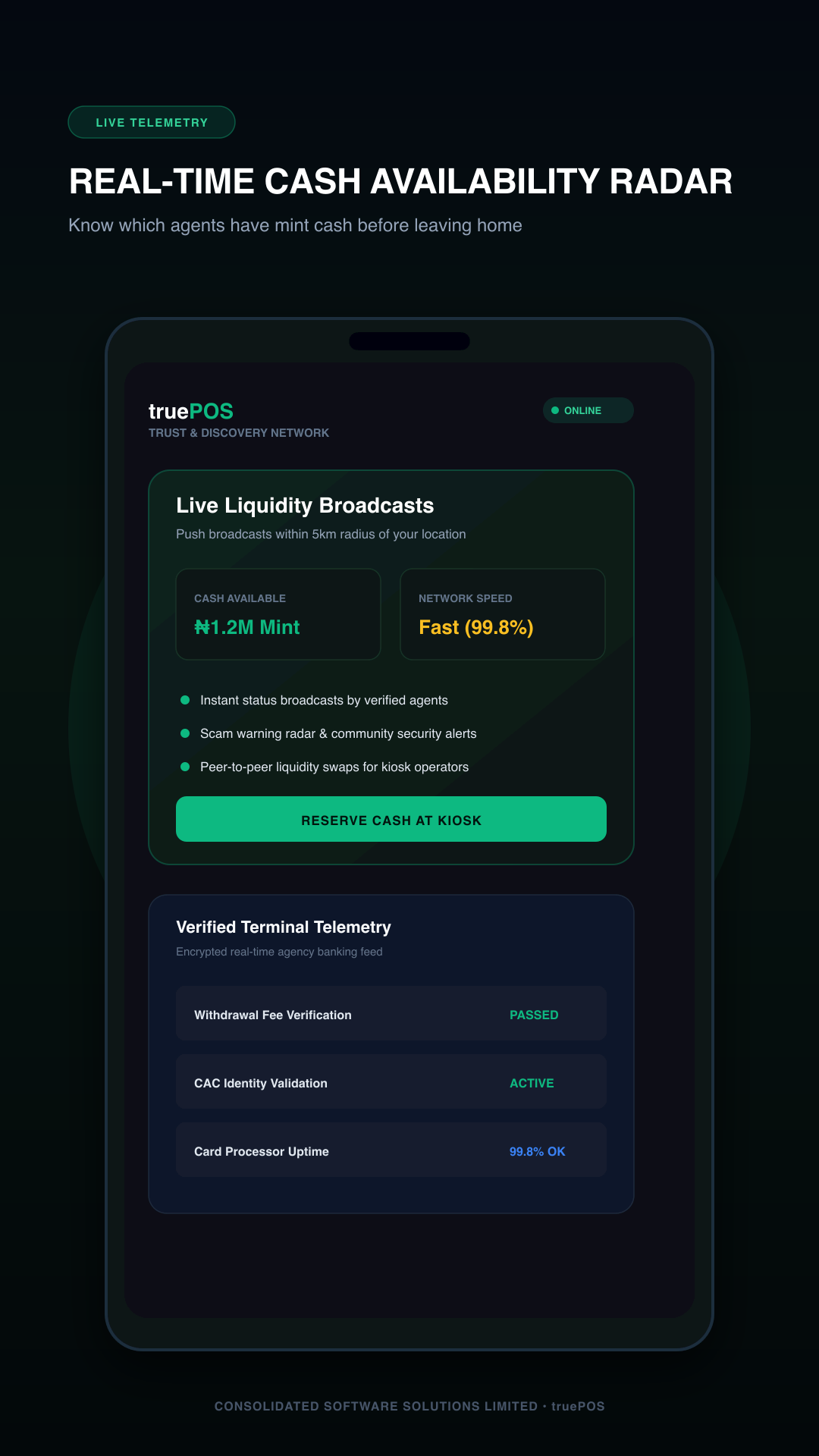 Live Cash Availability Float Tracking