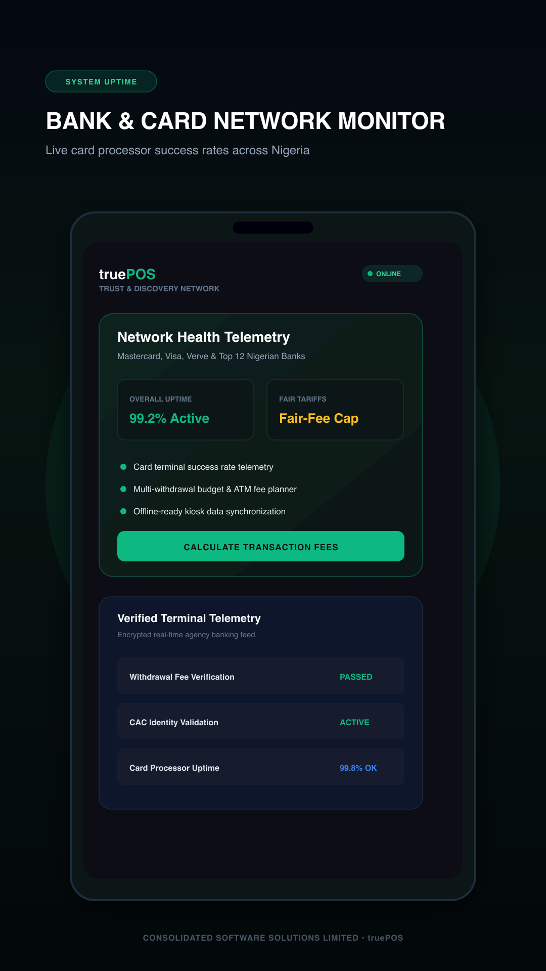 Bank Network Telemetry Status